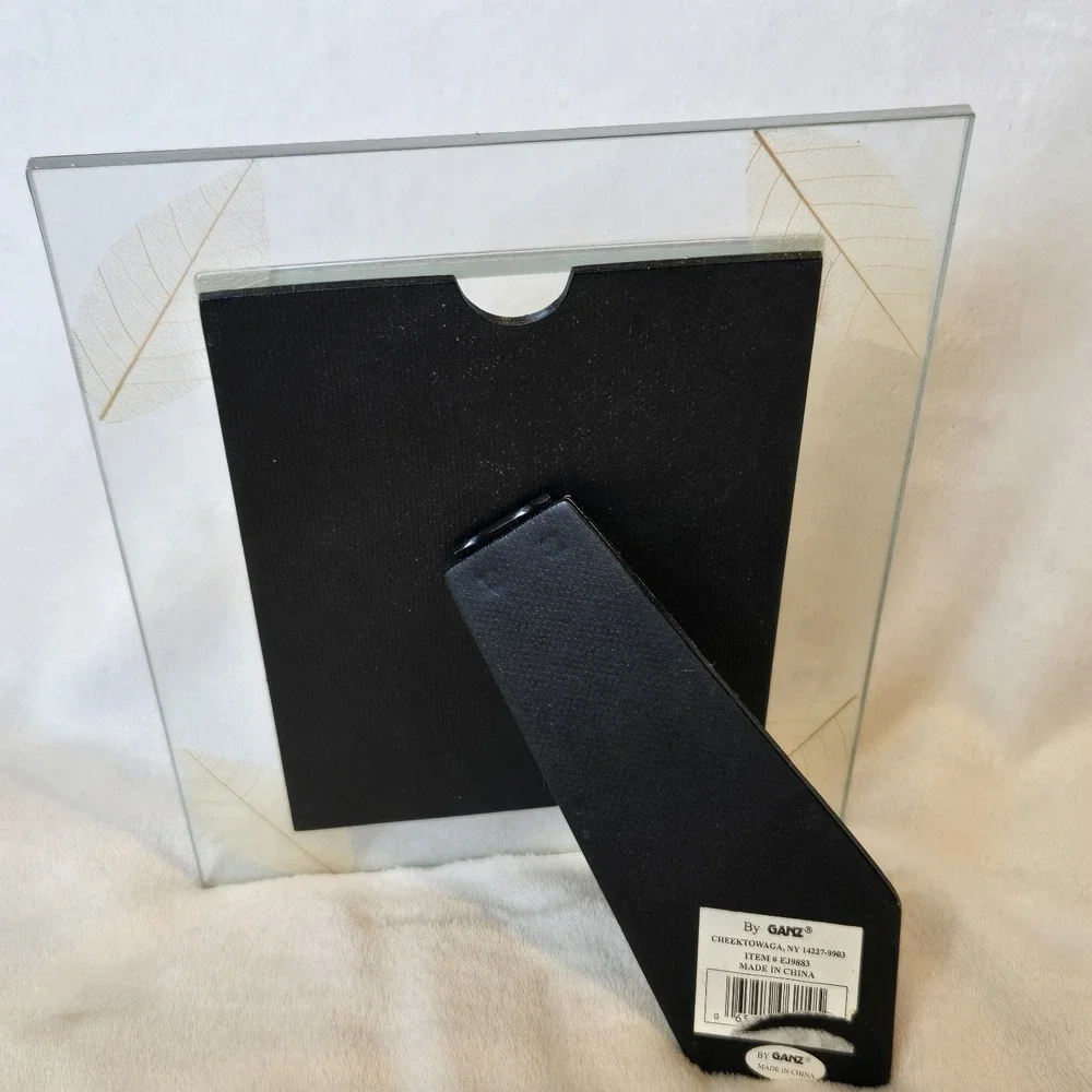 Ganz Glass Picture Frame 5x7 Real Pressed Leaf Botanical Silver EJ9883